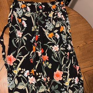 Loft, wide-leg, tropical crop pants